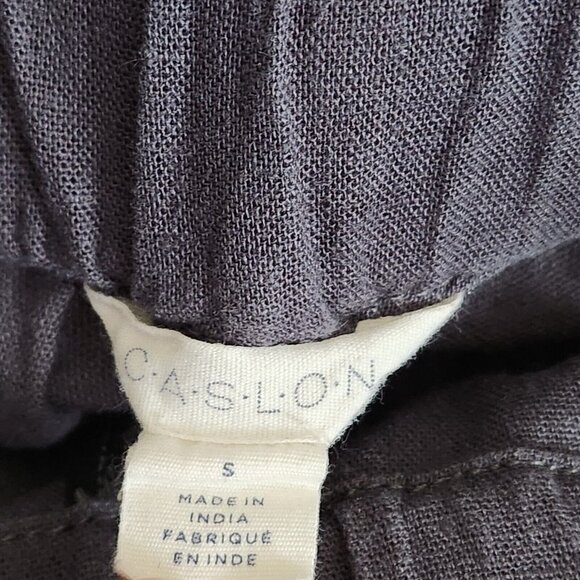 Caslon Linen Pants Womans Sz Small Pockets Pull On Drawstring Gray Wide Leg - Picture 5 of 14